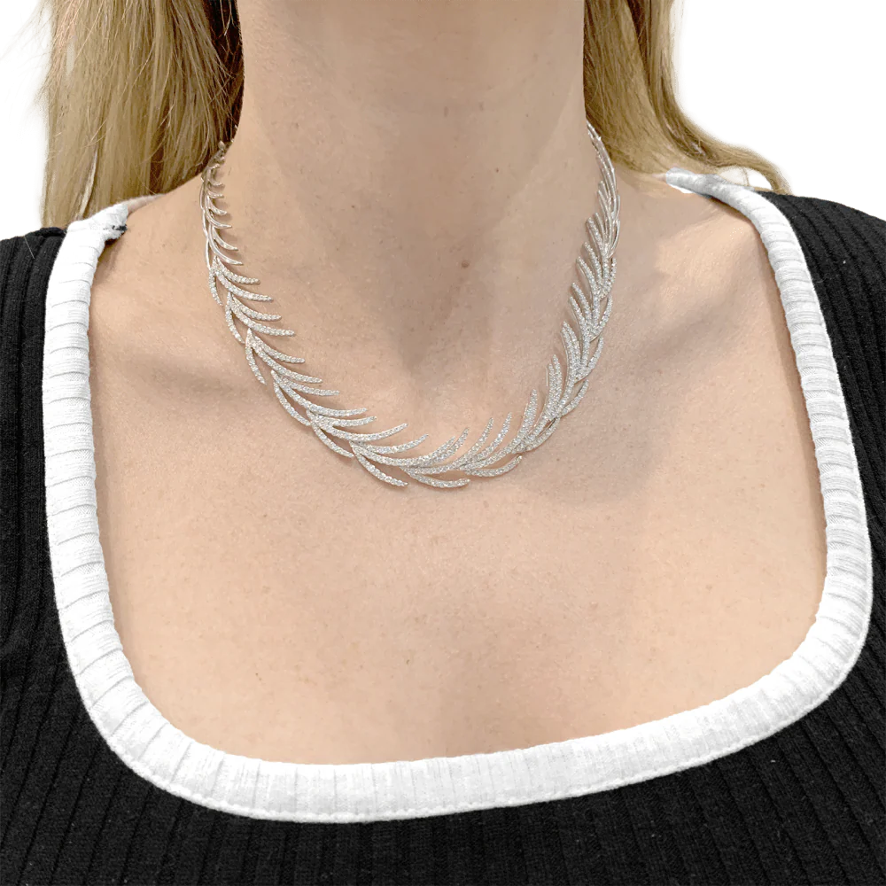 Collier en or blanc et diamants - Image 2