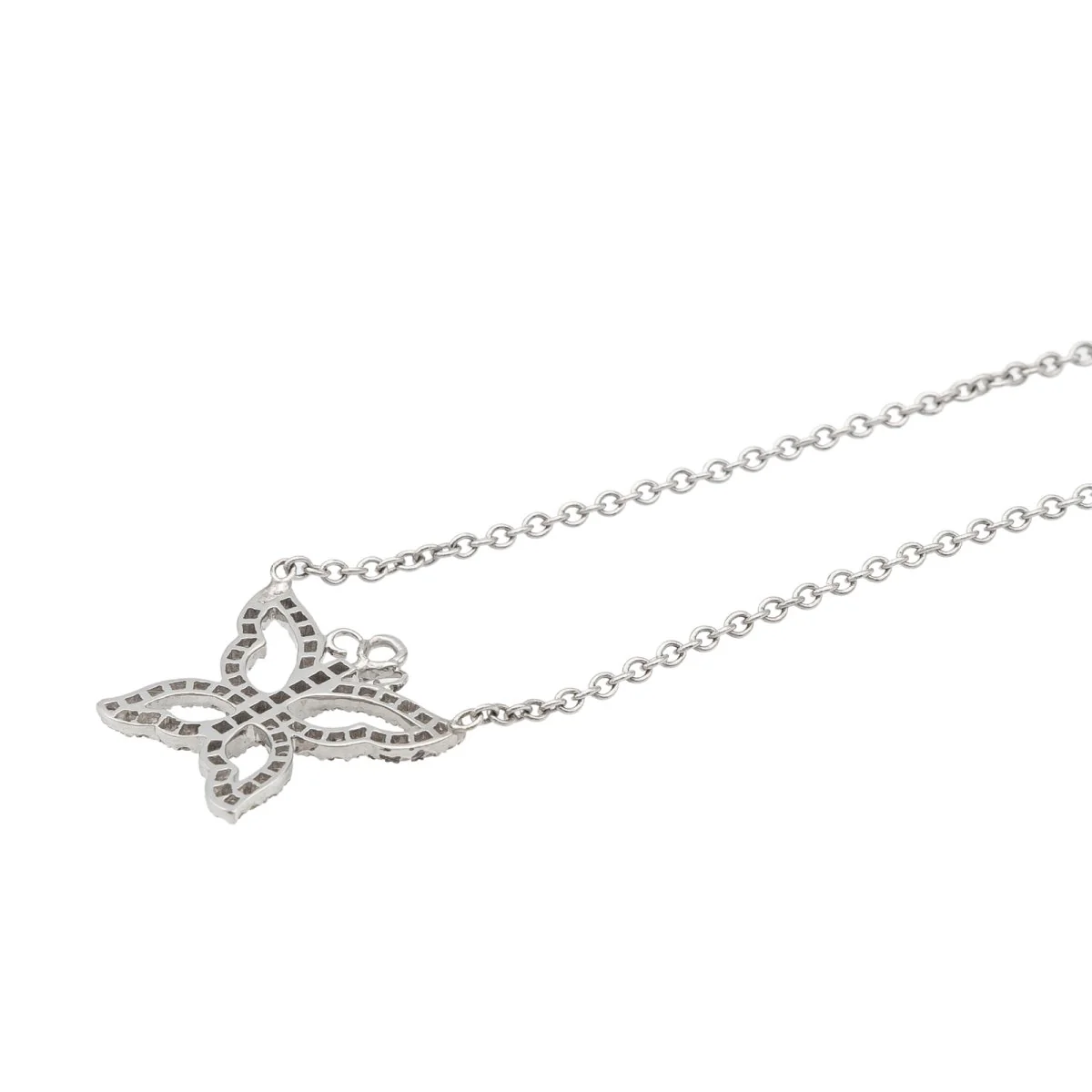 Collier papillon en or blanc et diamants - Image 4