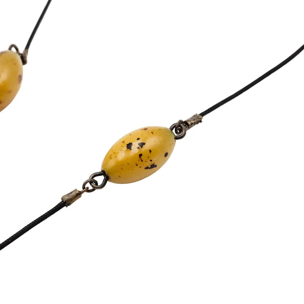 Collier Pendentif GEORGE PIERRE en corne sculptée et pâte de verre - Image 4