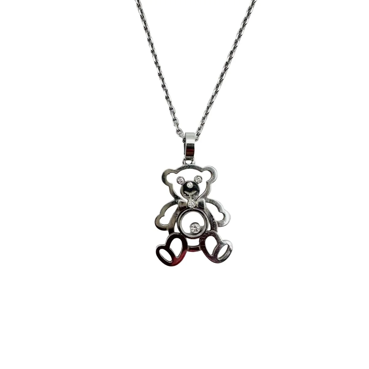 Collier Pendentif CHOPARD "Happy Diamond Teddy Bear" en or blanc et diamants - Image 3