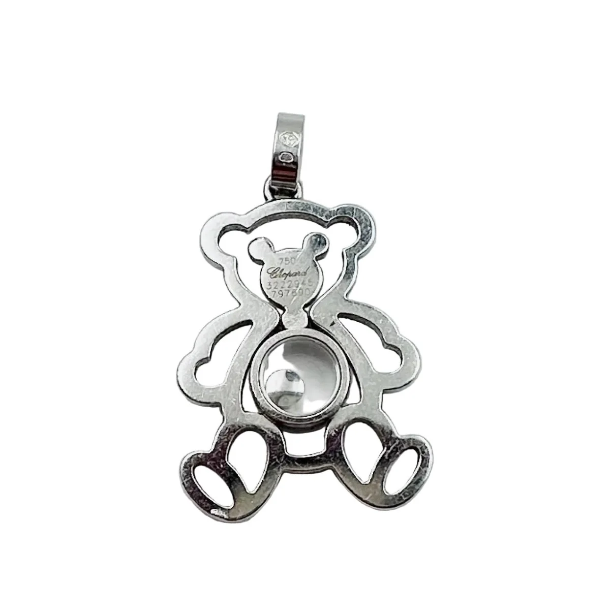 Collier Pendentif CHOPARD "Happy Diamond Teddy Bear" en or blanc et diamants - Image 4