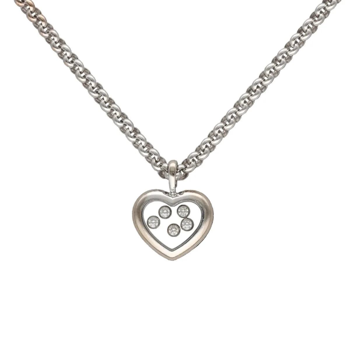 Collier Pendentif CHOPARD "Happy Diamonds" en or blanc et diamants