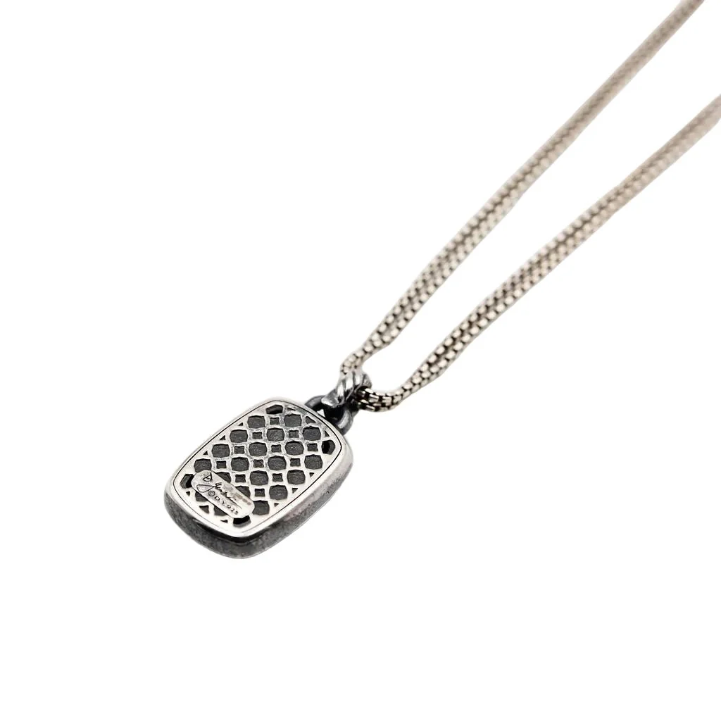 Collier Pendentif DAVID YURMAN "Albion Enhancer" en argent, hématite et diamants noirs - Image 4
