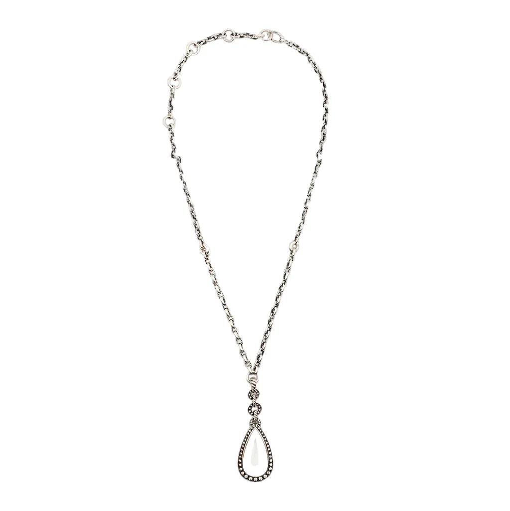 Collier Pendentif DAVID YURMAN en argent, nacre et diamants