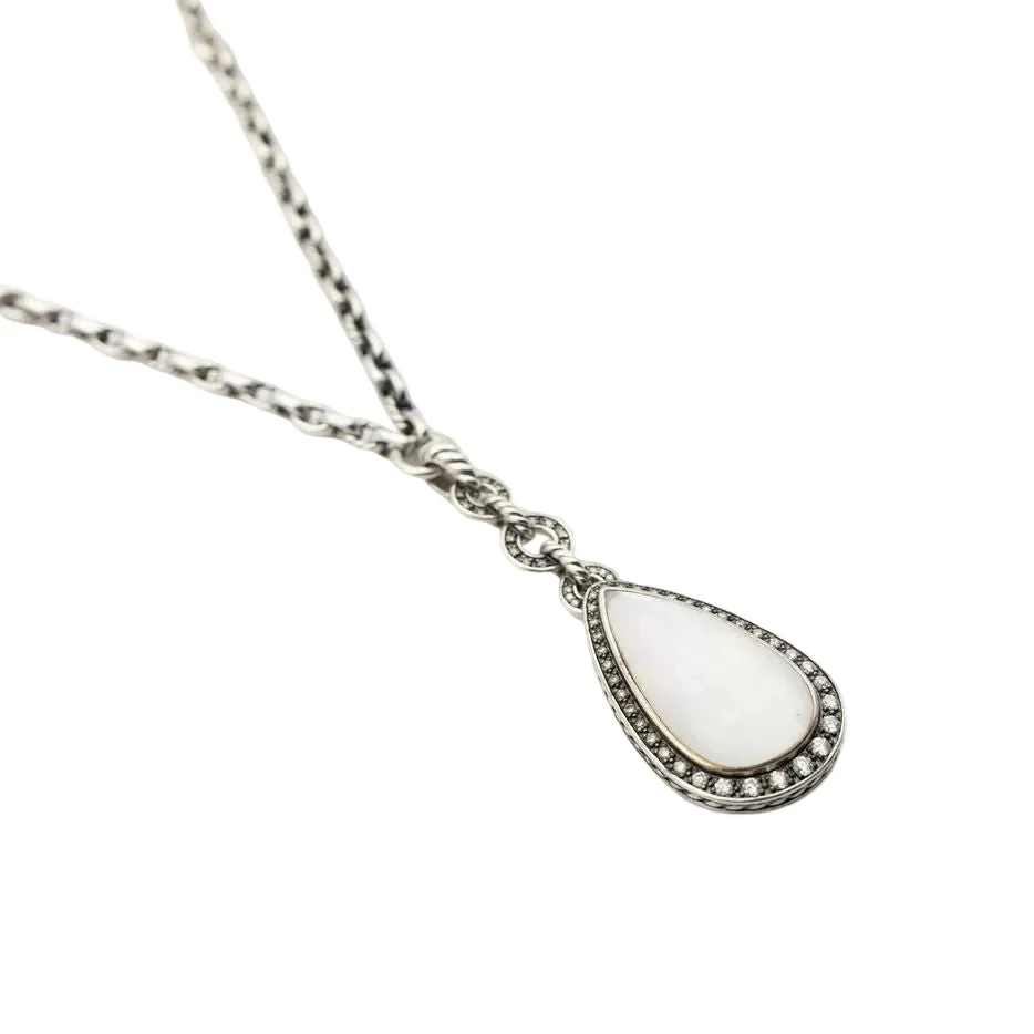 Collier Pendentif DAVID YURMAN en argent, nacre et diamants - Image 3