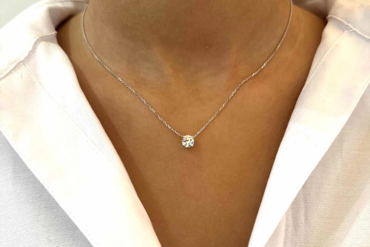 Collier pendentif diamant en or blanc - Image 3