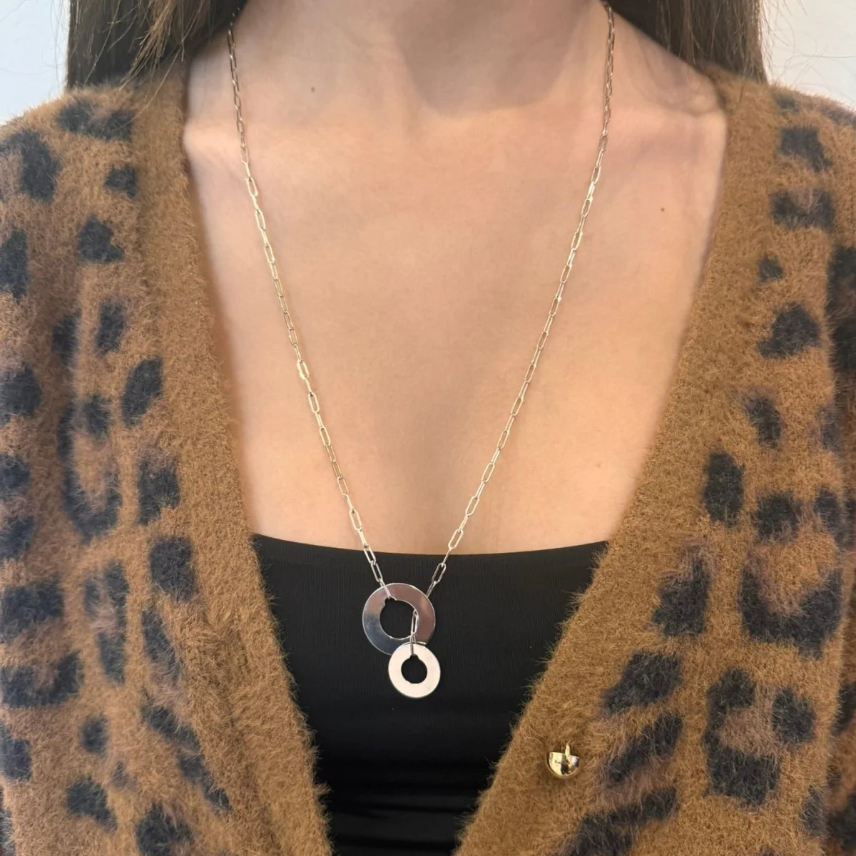 Collier Pendentif DINH VAN "Cible" en or blanc - Image 2