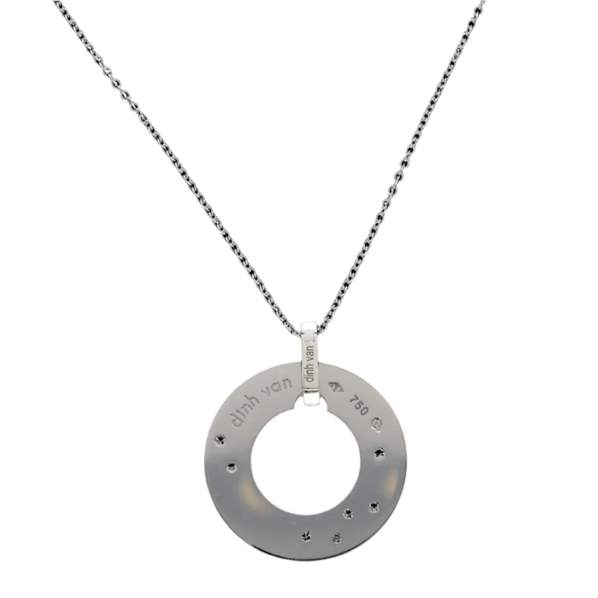Collier pendentif Dinh Van "Cible" Grand Modèle en or gris et diamant - Image 3