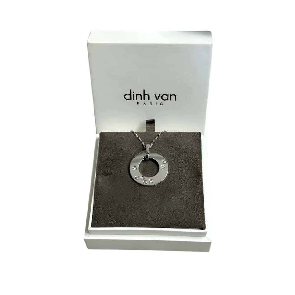 Collier pendentif Dinh Van "Cible" Grand Modèle en or gris et diamant - Image 5