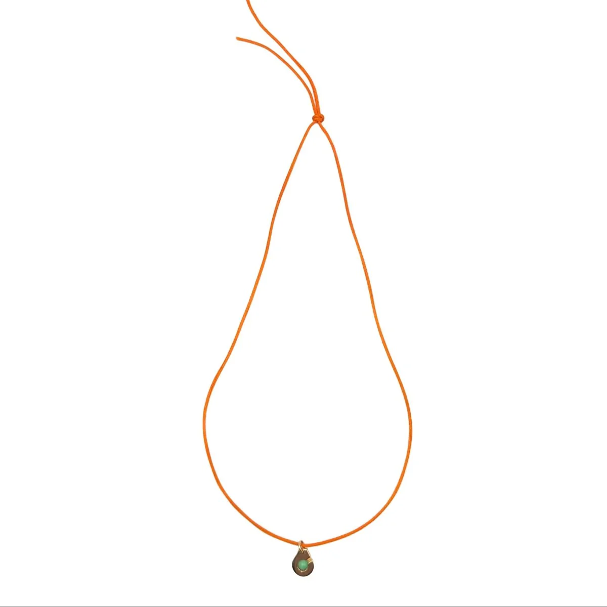 Collier Pendentif DINH VAN "Menottes R10" en or jaune et chrysoprase - Image 2
