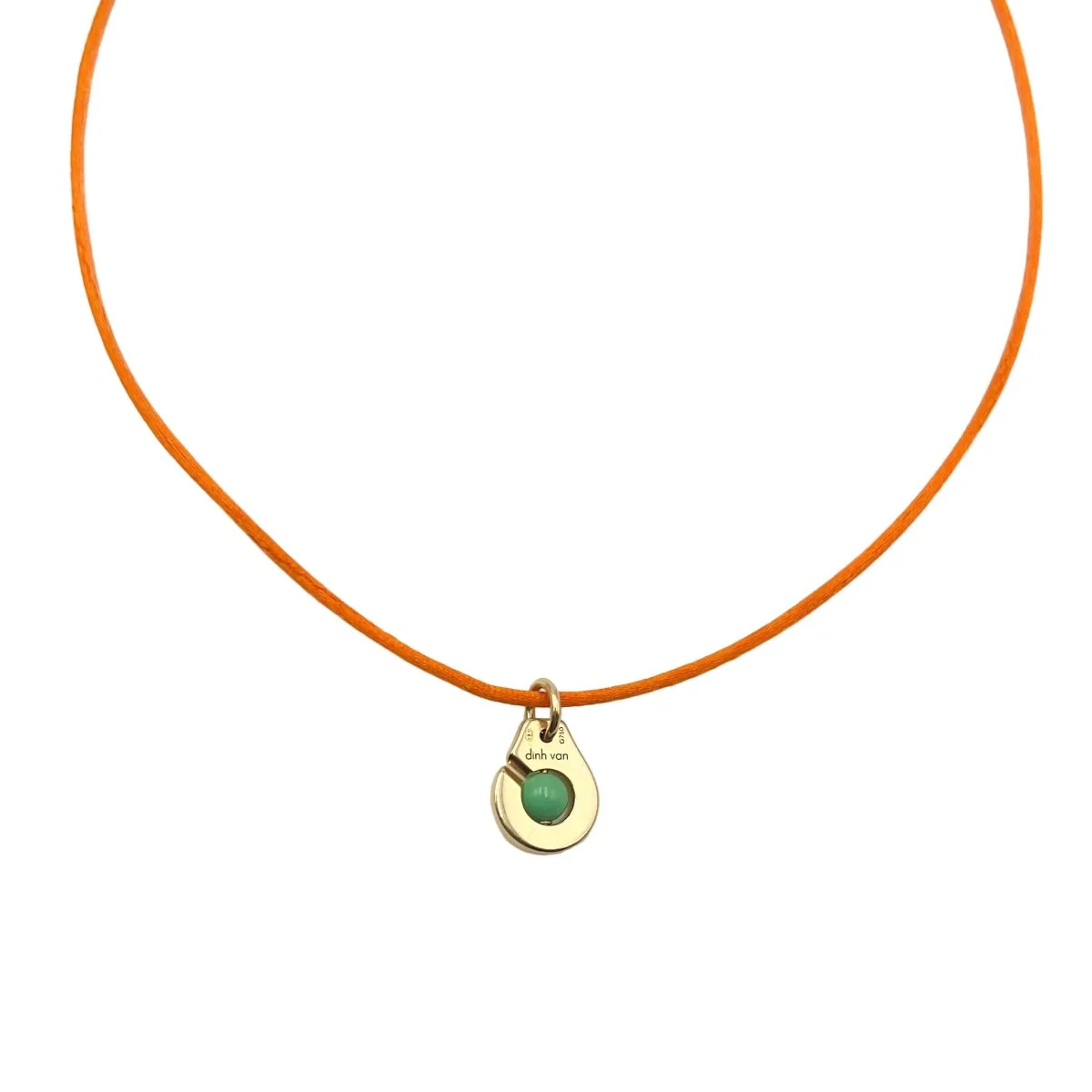 Collier Pendentif DINH VAN "Menottes R10" en or jaune et chrysoprase - Image 3