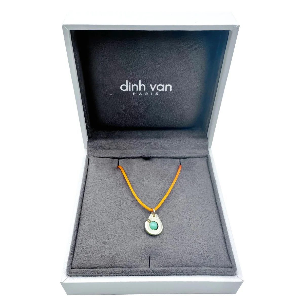Collier Pendentif DINH VAN "Menottes R10" en or jaune et chrysoprase - Image 5