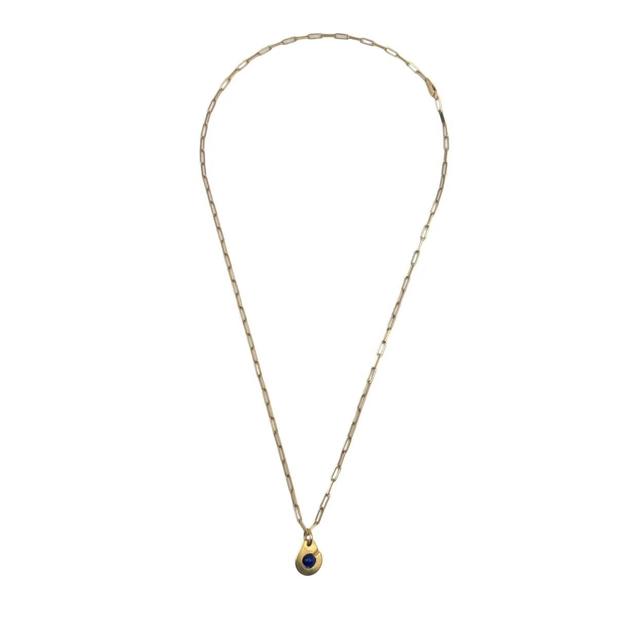 Collier Pendentif DINH VAN "Menottes R10" en or jaune et lapis lazuli - Image 2