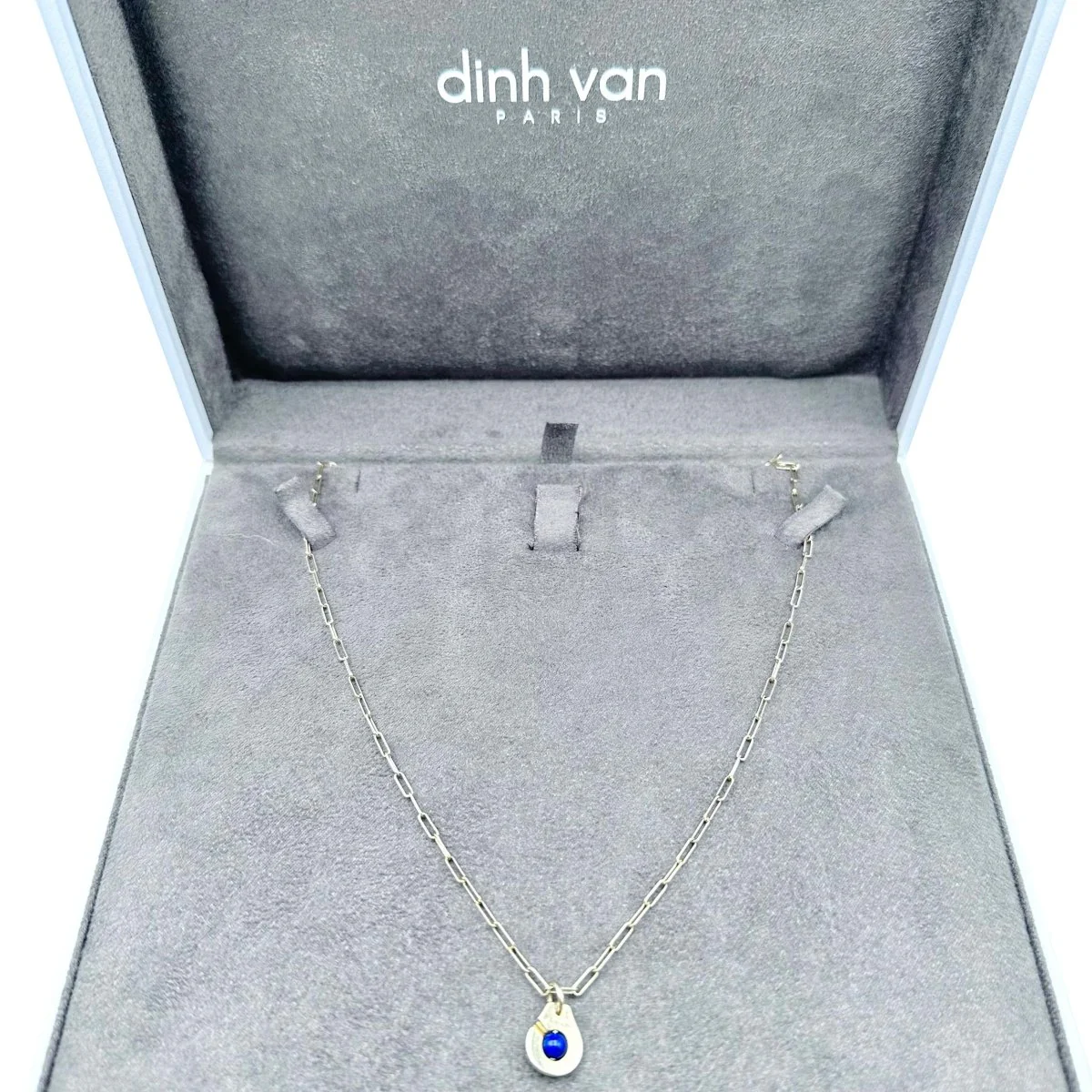 Collier Pendentif DINH VAN "Menottes R10" en or jaune et lapis lazuli - Image 7