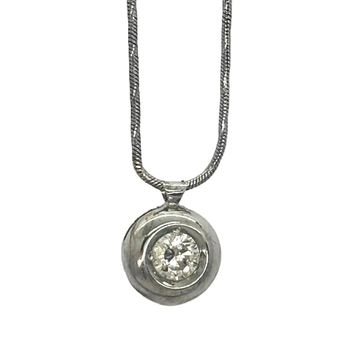 Collier Pendentif en or blanc et diamant