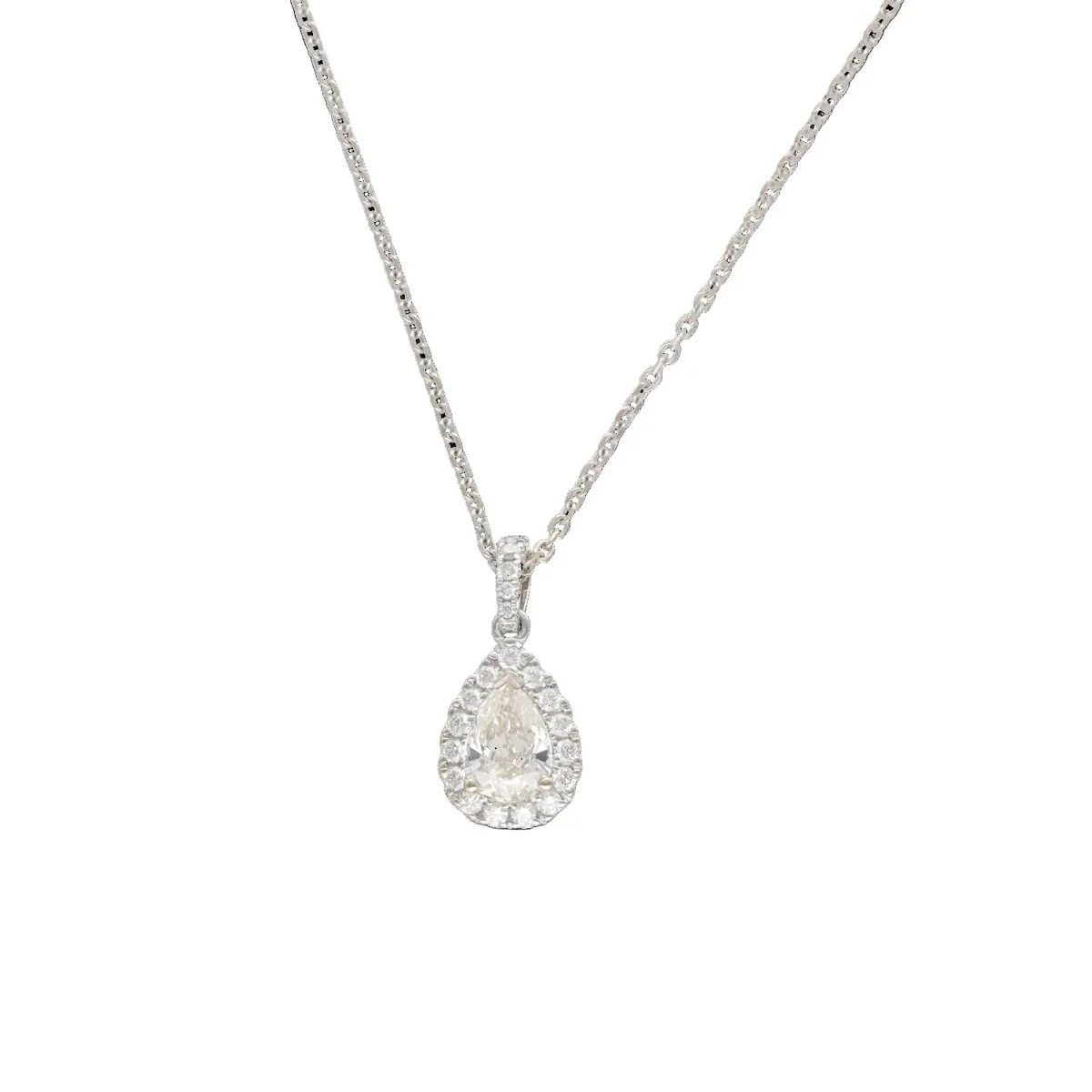 Collier Pendentif en or blanc et diamants