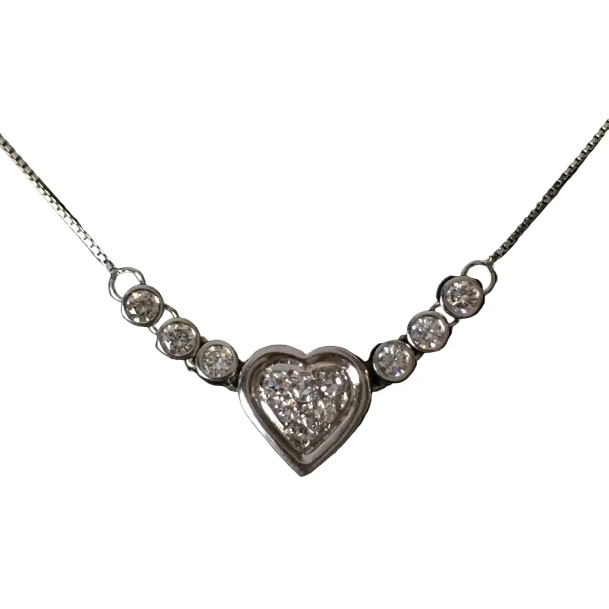 Collier Pendentif en or blanc et diamants