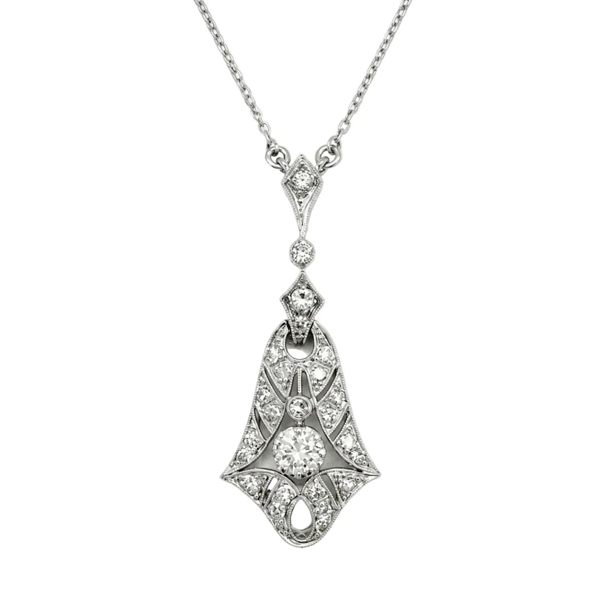 Collier Pendentif en or blanc et diamants - Image 3
