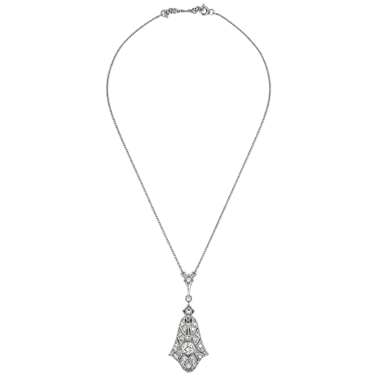 Collier Pendentif en or blanc et diamants - Image 4