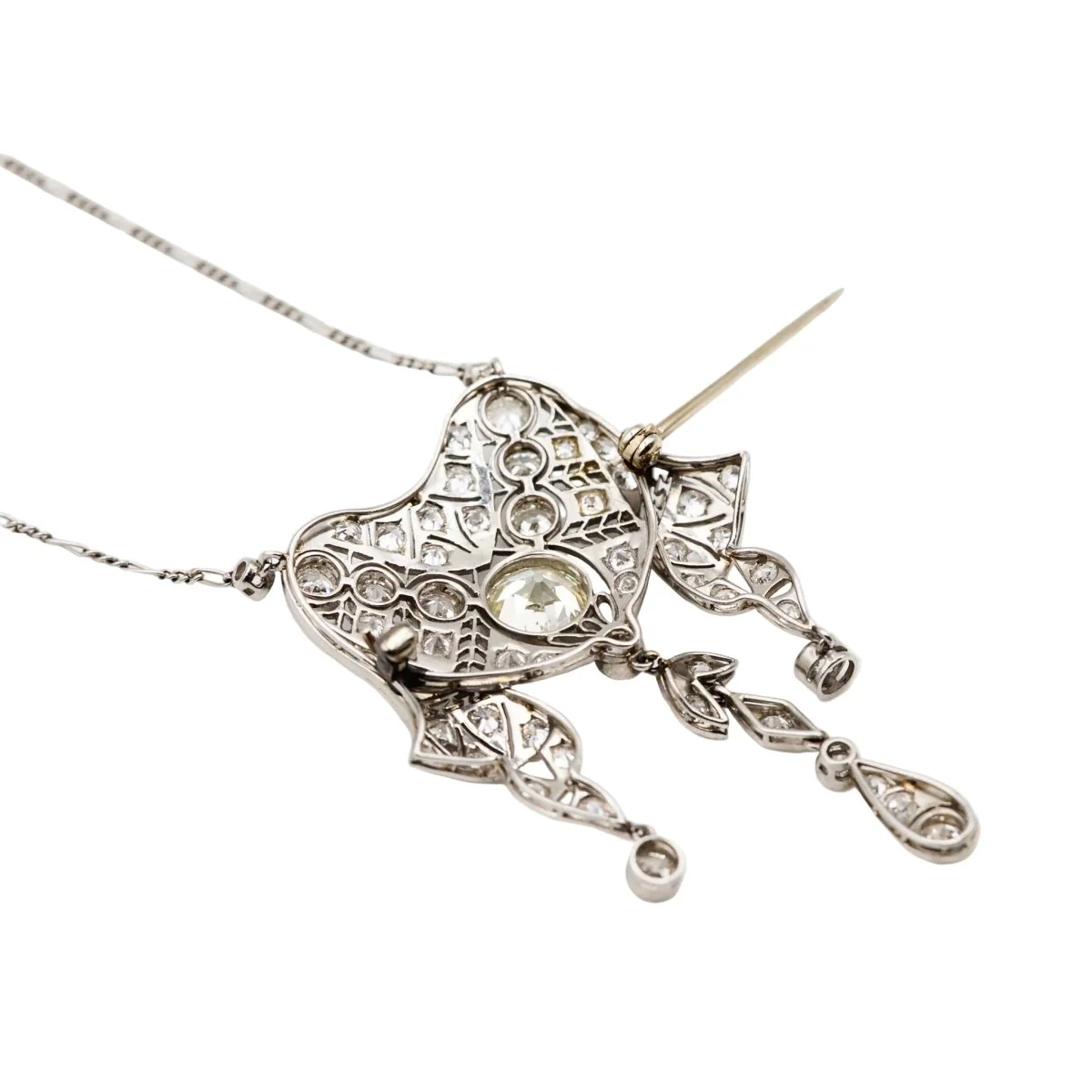 Collier pendentif en or blanc et diamants - Image 4