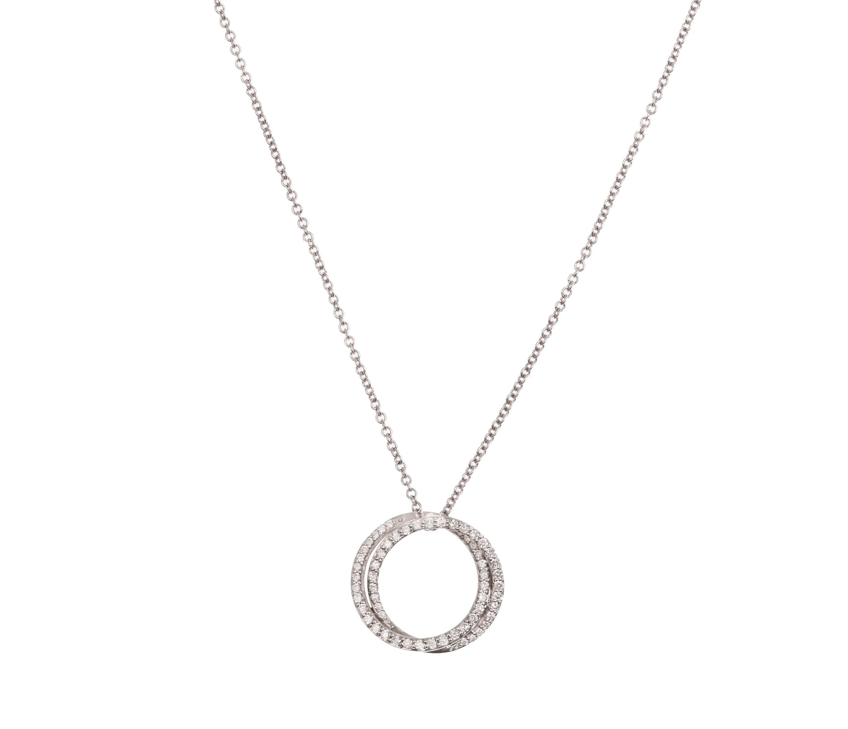 Collier Pendentif en or blanc et diamants