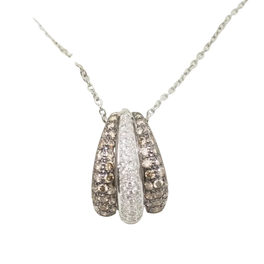 Collier Pendentif en or blanc et diamants - Image 4