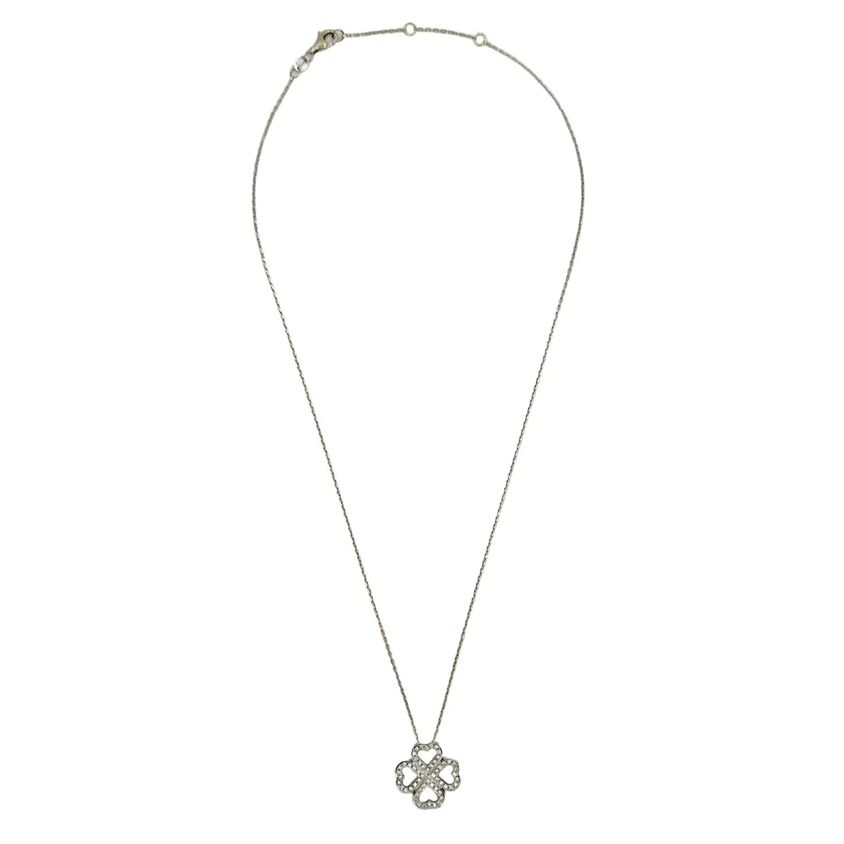 Collier Pendentif en or blanc et diamants