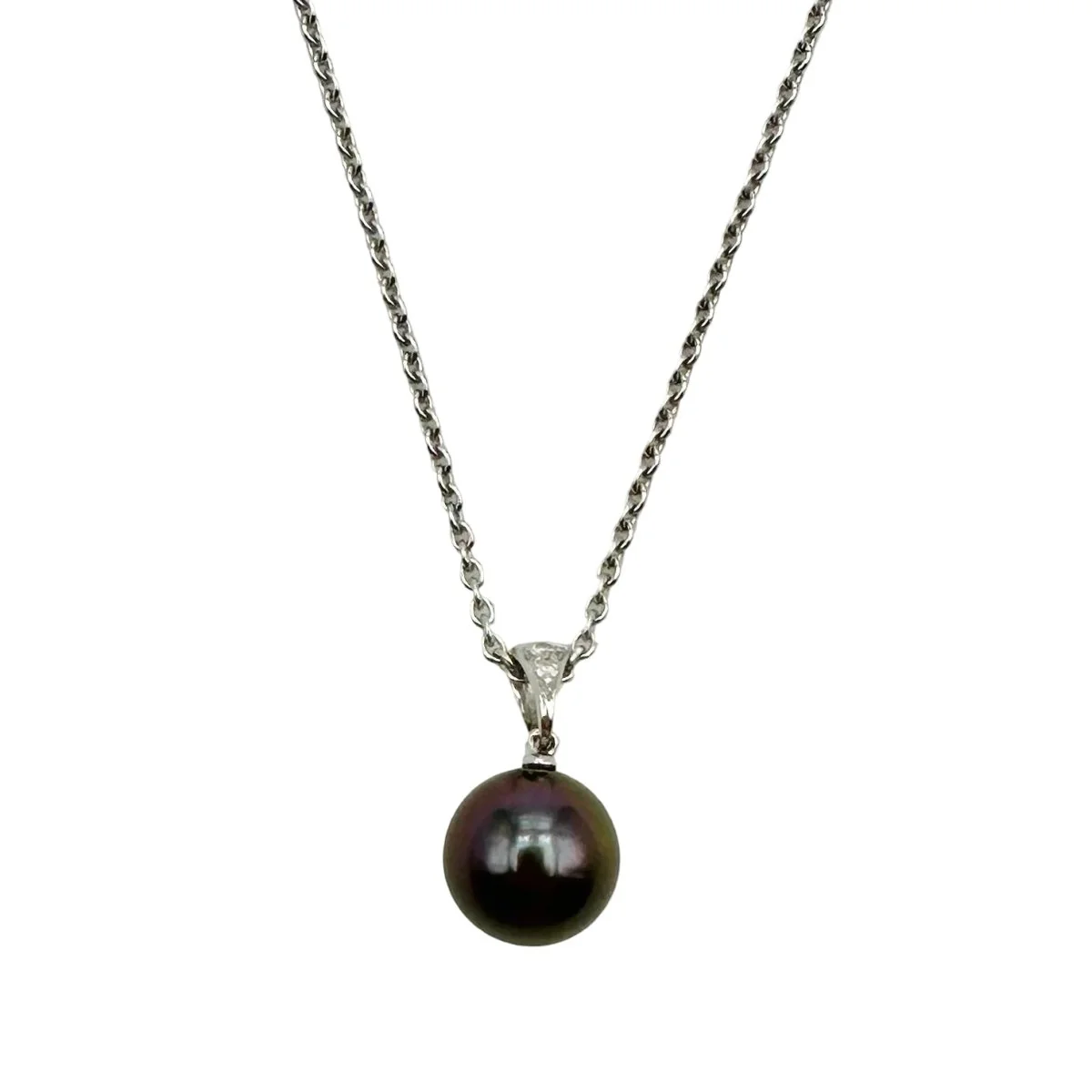 Collier Pendentif en or blanc, perle et diamants