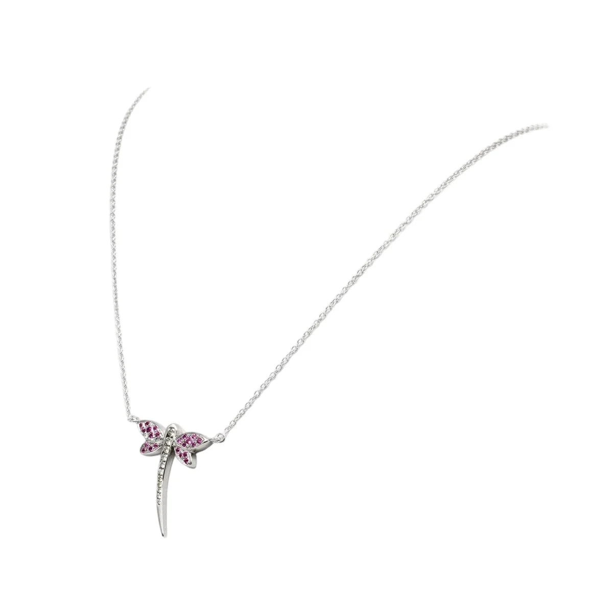Collier Pendentif en or blanc, rubis et diamants - Image 3