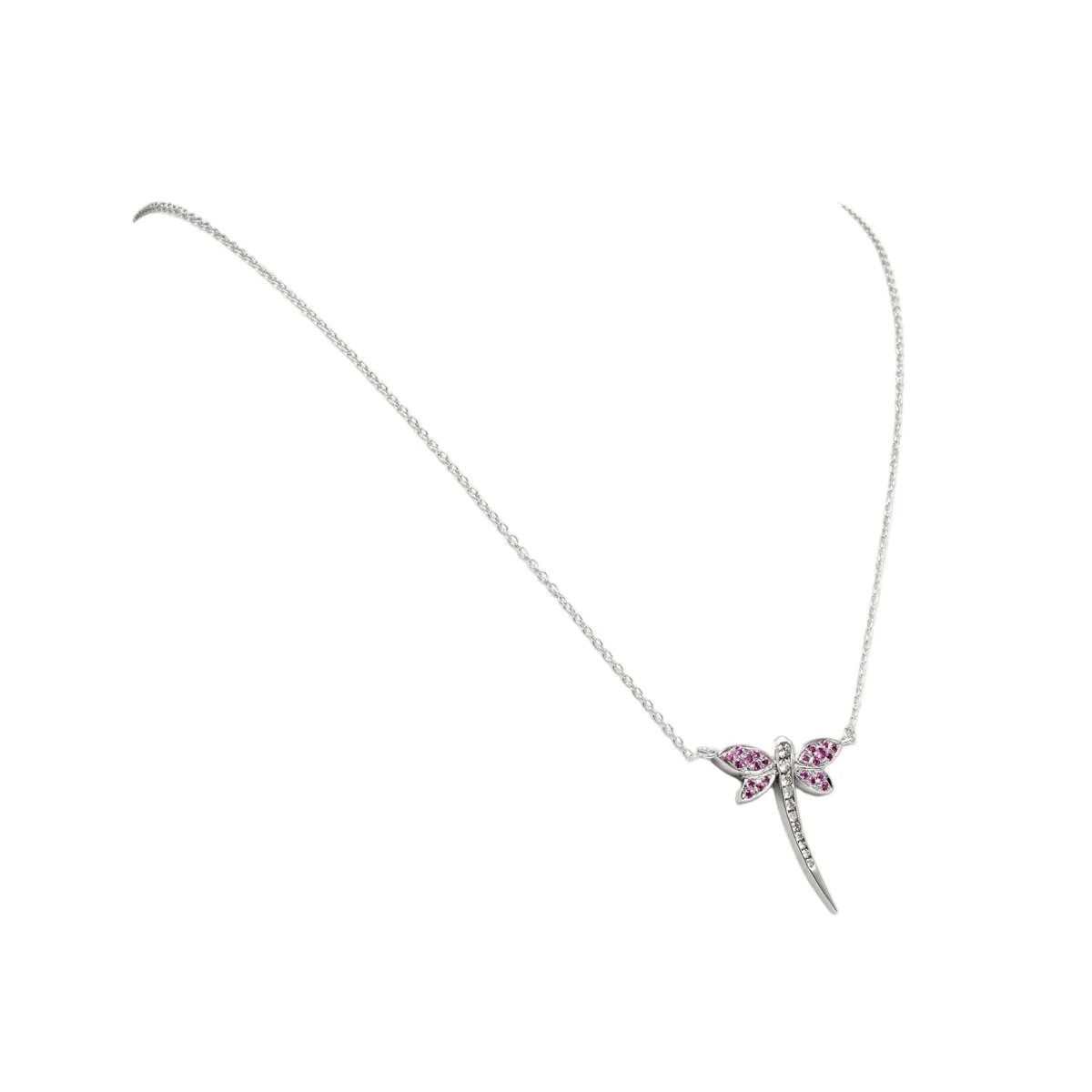 Collier Pendentif en or blanc, rubis et diamants - Image 4
