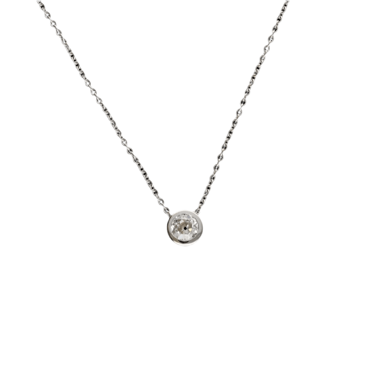 Collier pendentif en or gris et diamant