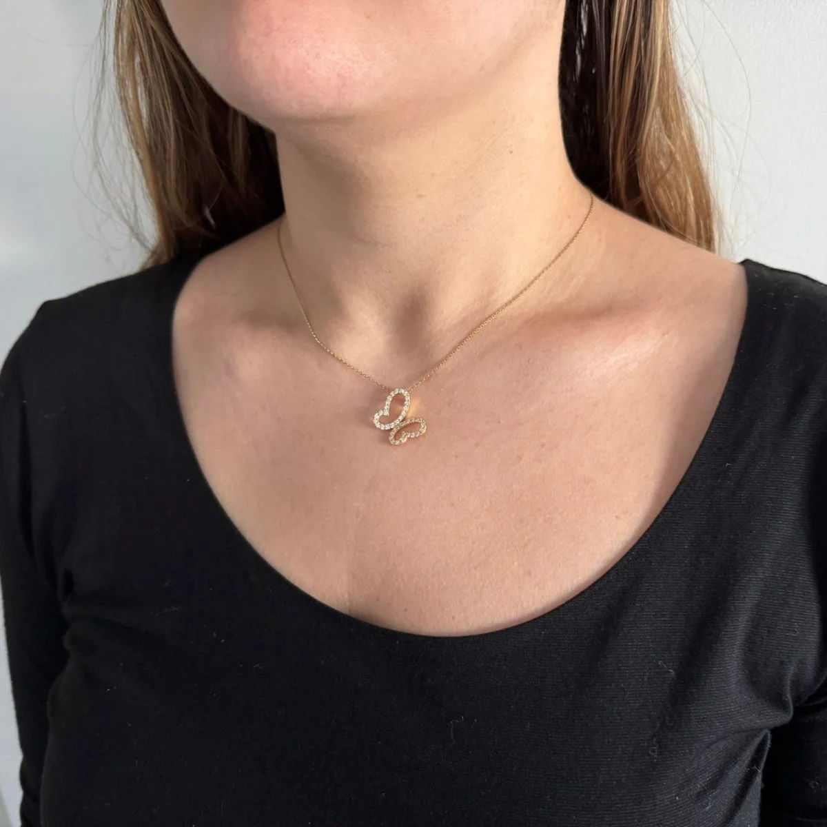 Collier Pendentif en or jaune et zircons - Image 2