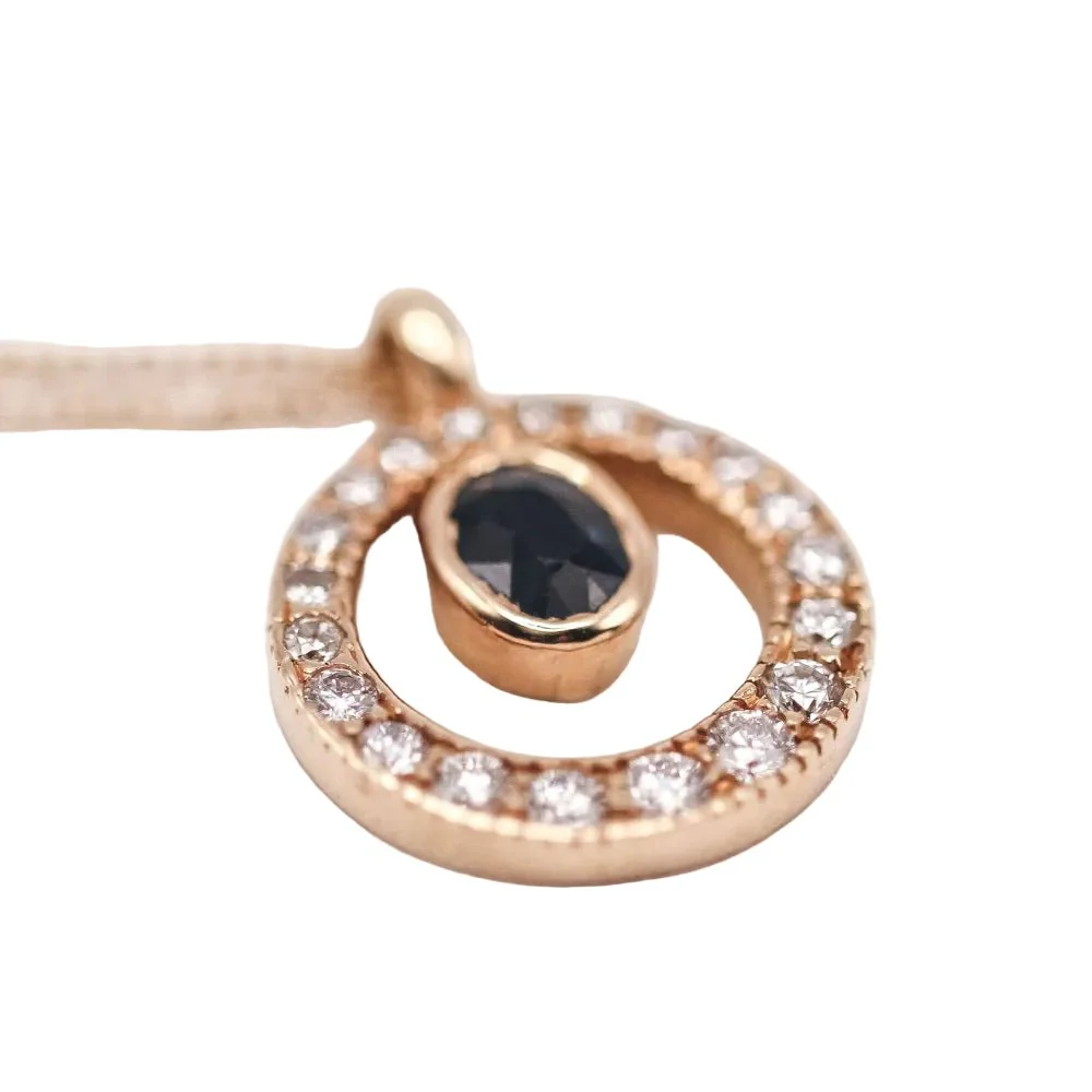 Collier Pendentif en or bleu, saphir et diamants - Image 4