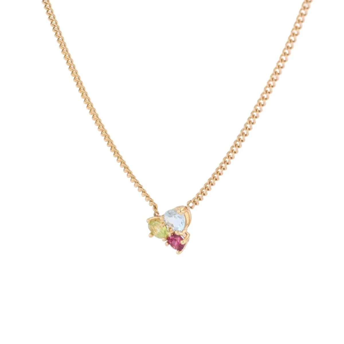 Collier Pendentif en or jaune, topaze, grenat et péridot - Image 3