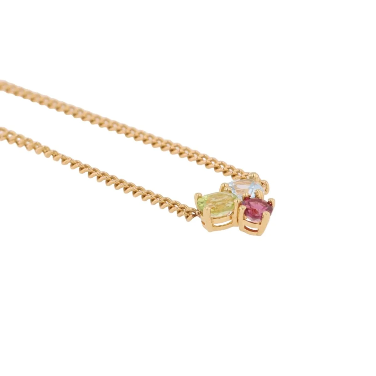 Collier Pendentif en or jaune, topaze, grenat et péridot - Image 5