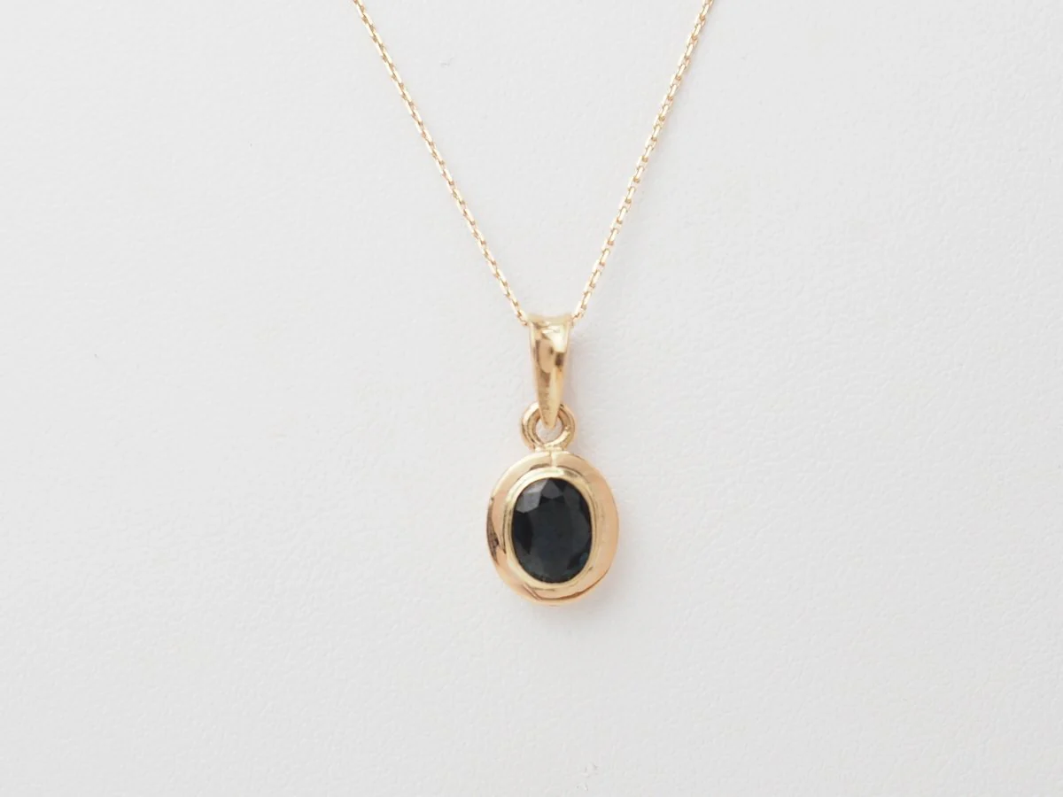 Collier Pendentif en jaune et saphir - Image 5