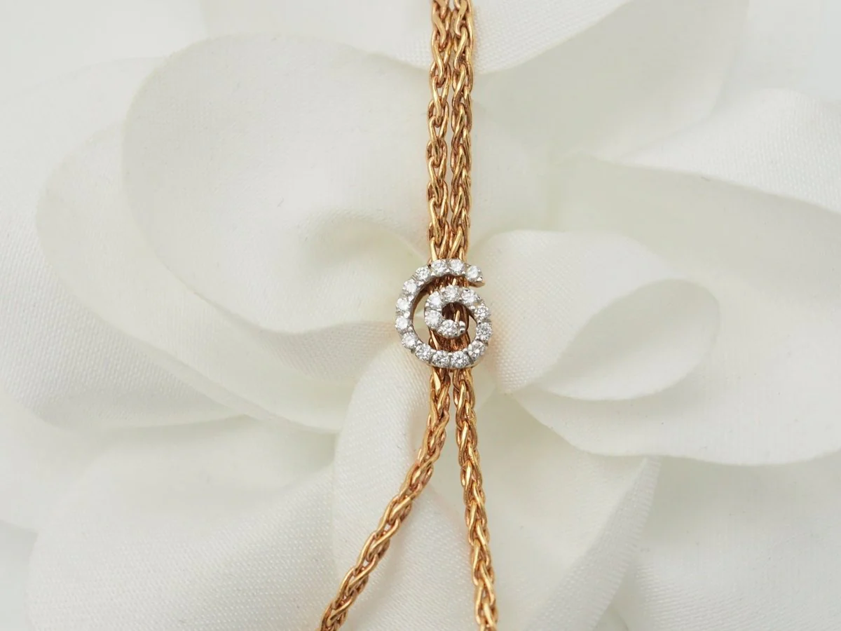 Collier pendentif fleur en or rose, pierres fines et diamants - Image 12
