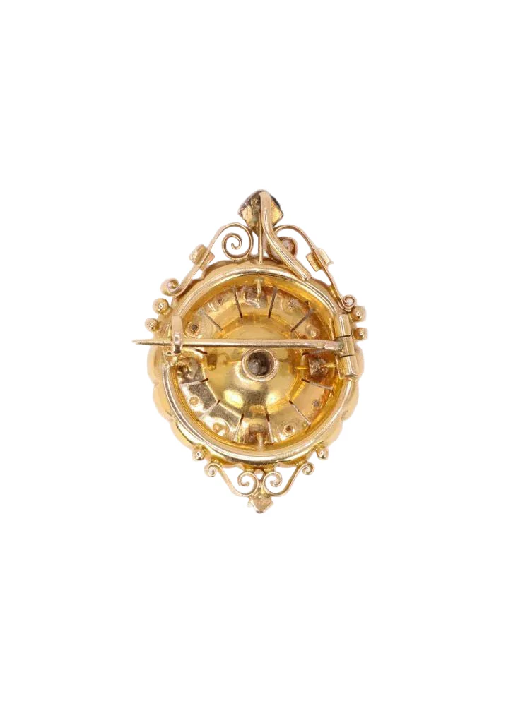 GEORGES BRUNET - Collier Napoléon III or jaune diamants perles fines - Image 7