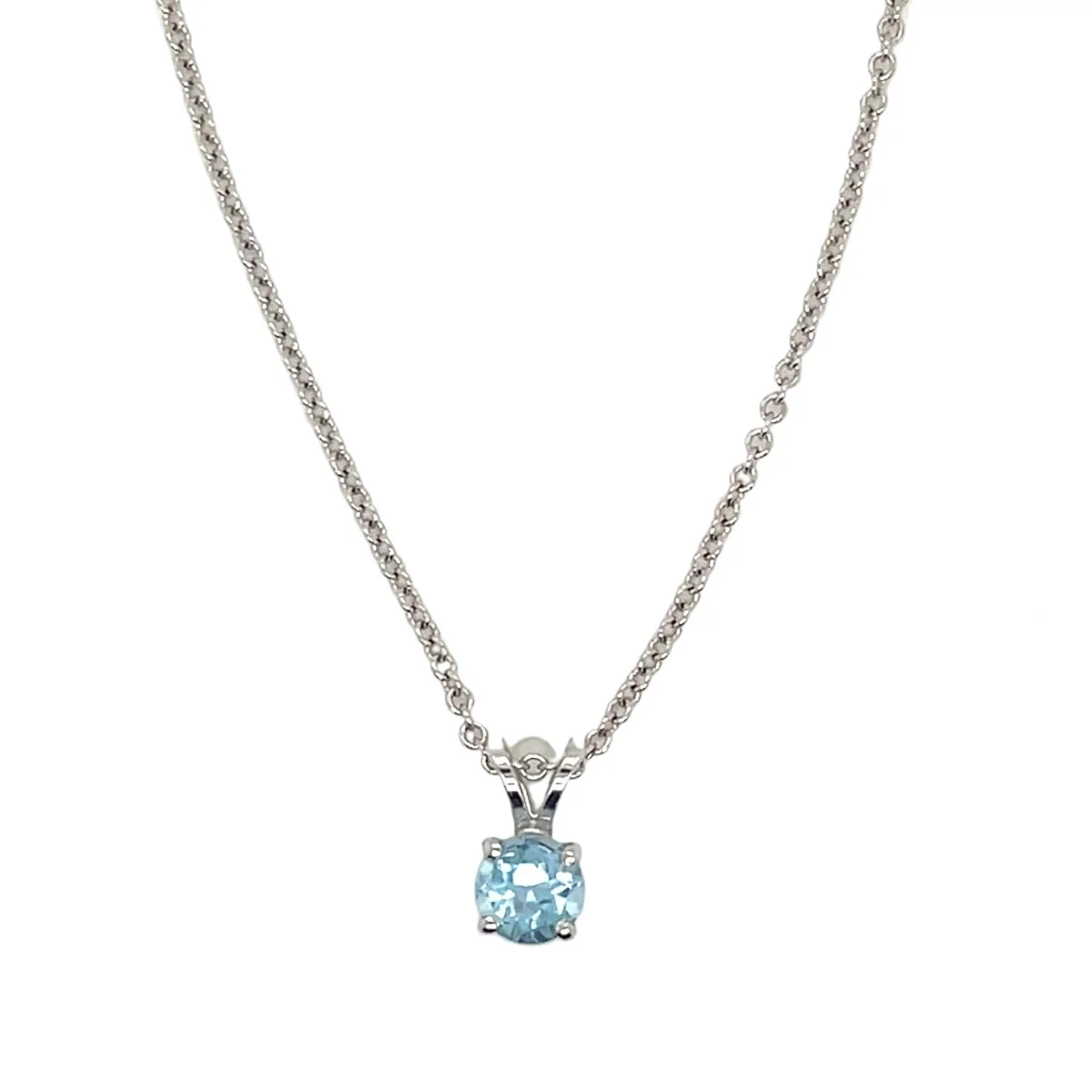 Collier Pendentif GUY BARUCH en or blanc et aigue-marine - Image 2