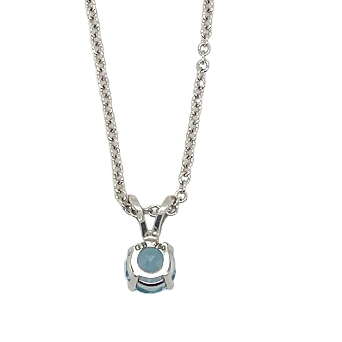 Collier Pendentif GUY BARUCH en or blanc et aigue-marine - Image 3