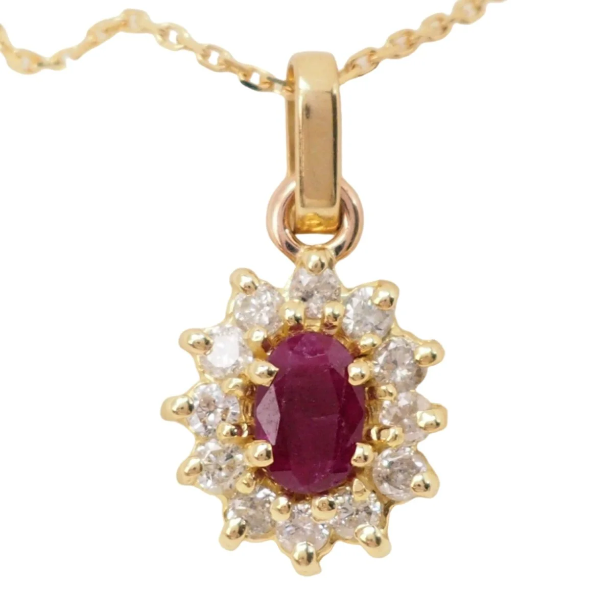 Collier Pendentif en or jaune, rubis et diamants - Image 3