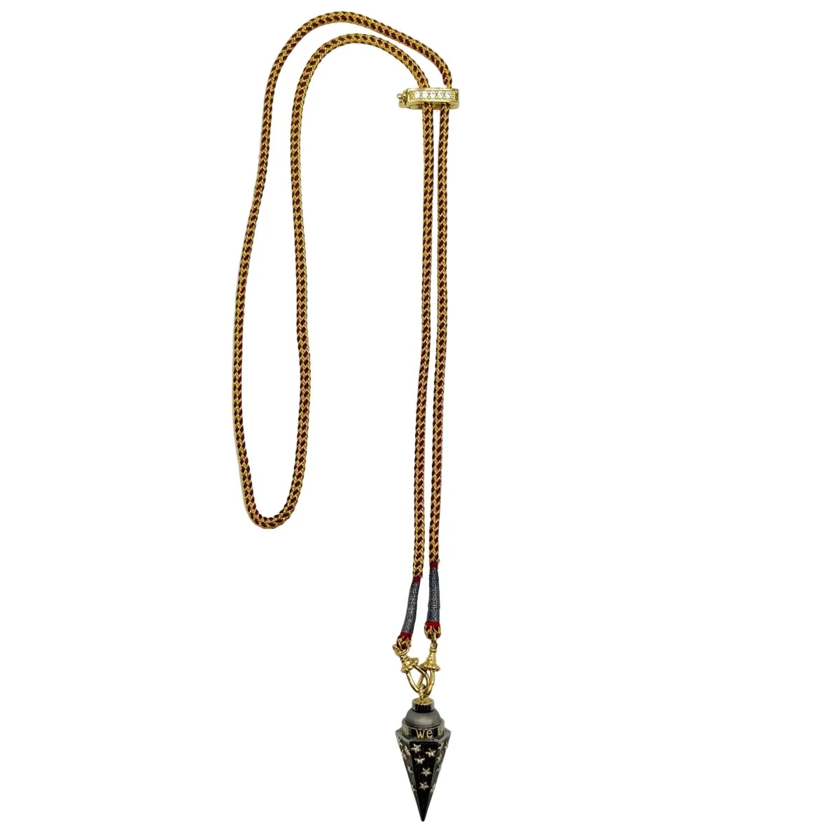 Collier Pendentif MARIE LICHTENBERG "In Stars We Trust" en or jaune et diamants