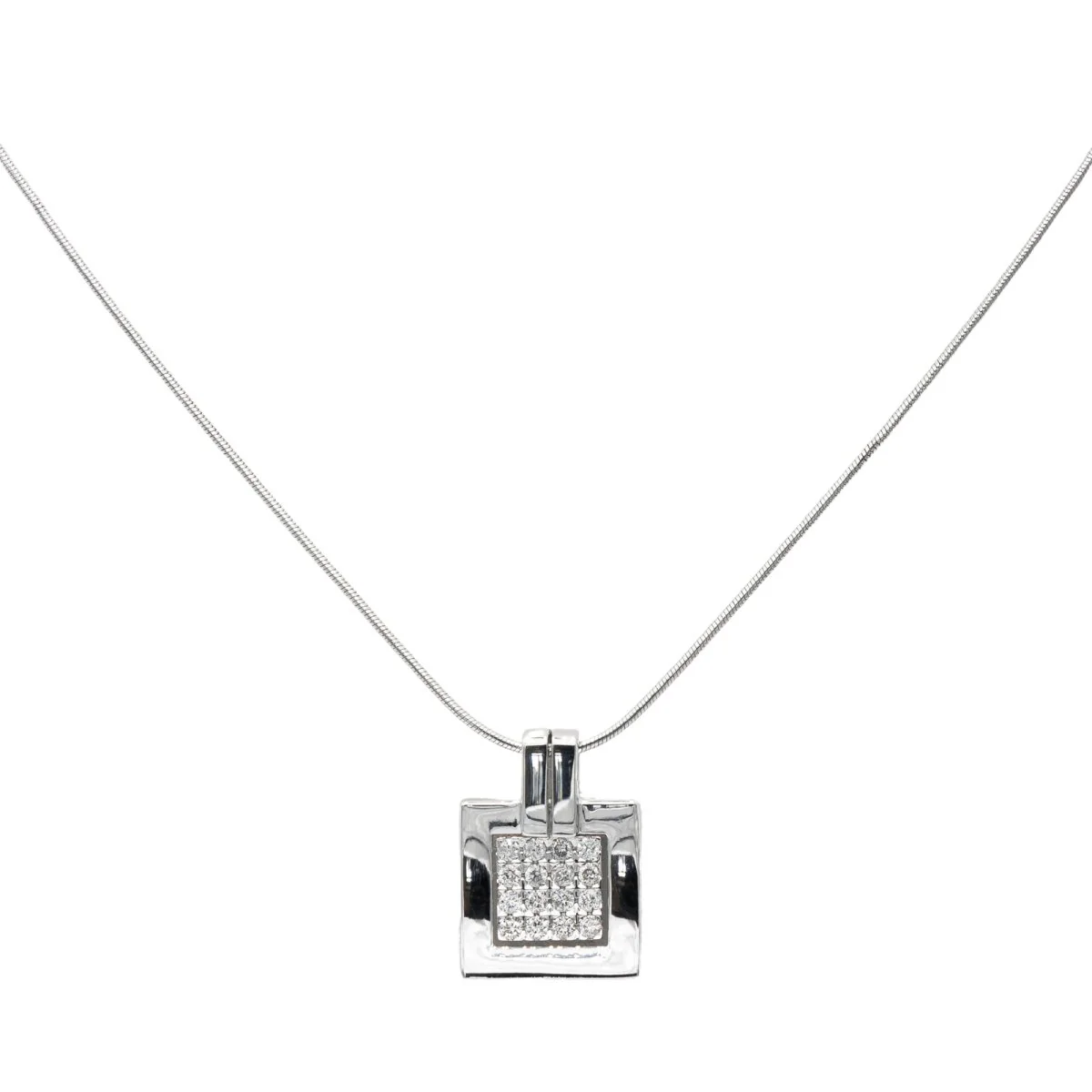 Collier Pendentif Or blanc Diamant