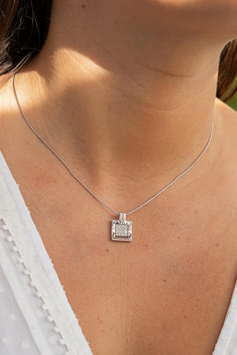 Collier Pendentif Or blanc Diamant - Image 2