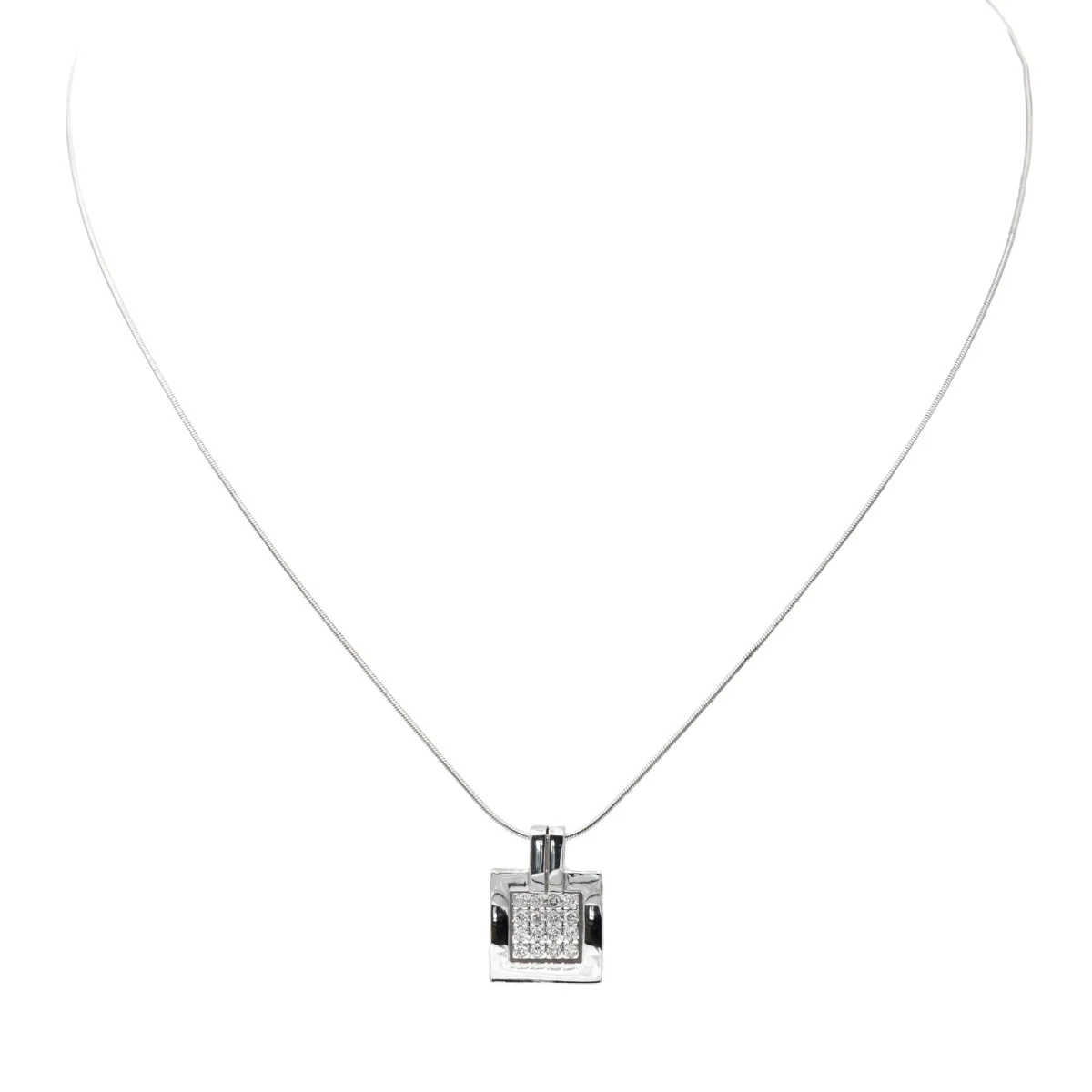 Collier Pendentif Or blanc Diamant - Image 3