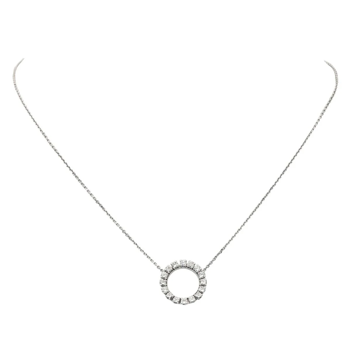 Collier Pendentif en or blanc et diamants