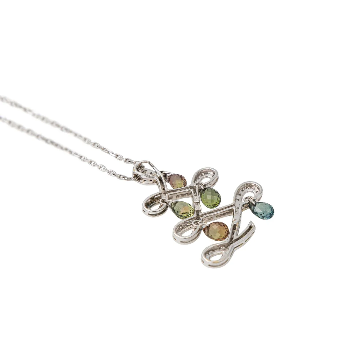 Collier pendentif en or blanc et diamants - Image 4