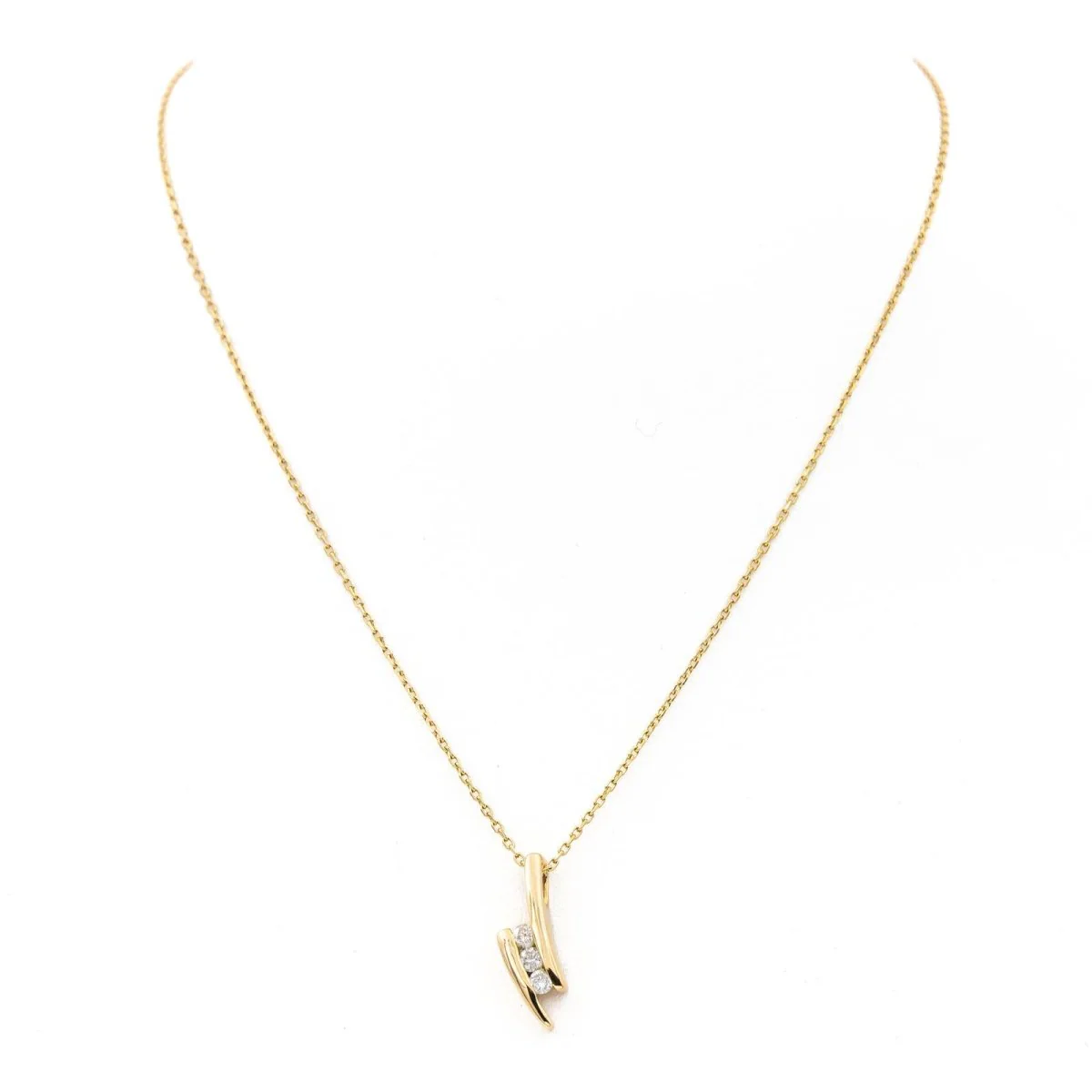 Collier Pendentif en or jaune et diamants - Image 8