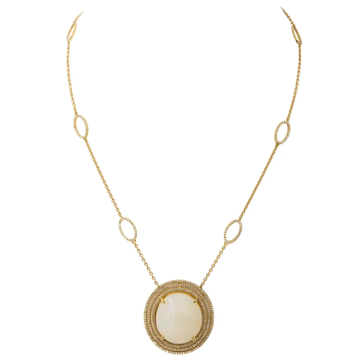 Collier Pendentif en or jaune et opale