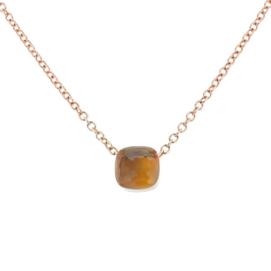 Collier Pendentif POMELLATO "Nudo" en or blanc, or rose et citrine